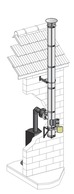 Poujoulat Element Teleskopowy 200-250mm (z 1 obejmą łączącą) fi 80mm