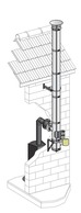 Poujoulat Trójnik 90° (z 2 obejmami łączącymi) fi 80mm