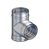 Poujoulat adapter trójnik dymowy koncentryczny (z 1 obejmą łączącą) fi 80/130mm