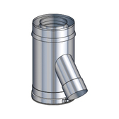 Poujoulat Trójnik 135° z wlotem powietrza fi80/130mm